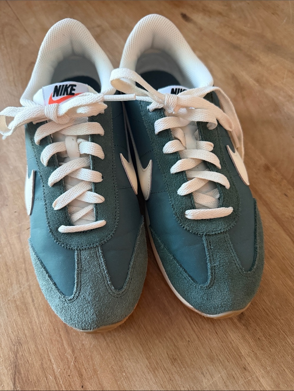 Nike Women’s Green and White Retro Runner Sneakers